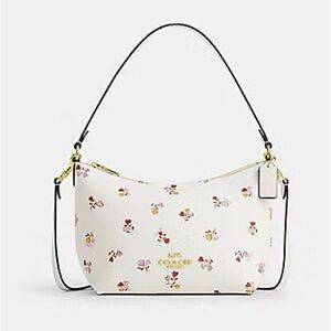 💐💗 NWT COACH Zip Top Shoulder Bag With Heart Print 💗💐